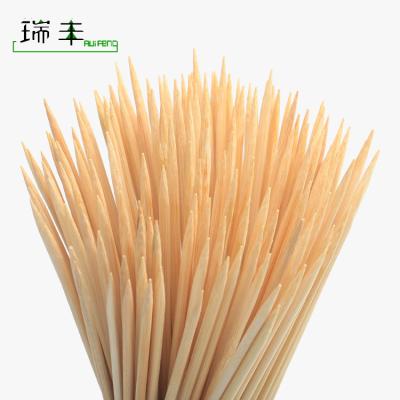 China Easily Cleaned Disposable Cotton Candy Sticks BBQ Skewer Around Bamboo Sticks for sale