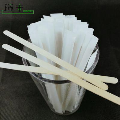 China Viable Factory Wholesale Birch Wood Coffee Disposable Paper Wrapped Stirrer for sale