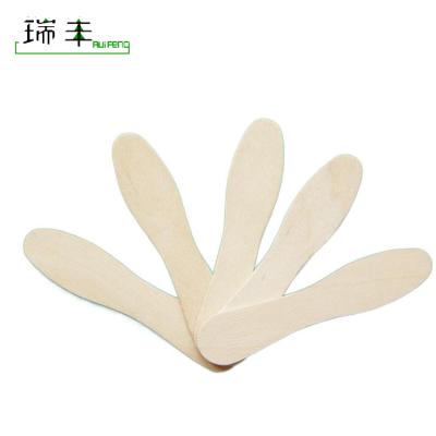 China 75mm Sustainable Logo Printing Disposable Ice Cream Spoon Natural Wooden Biodegradable for sale