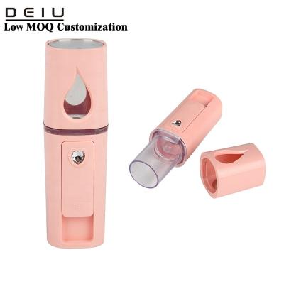 China Mini Portable Electric Face Humidifier Nano Nourishing Facial Spray Mist Sprayer With Mirror For Skin Moisturizing for sale