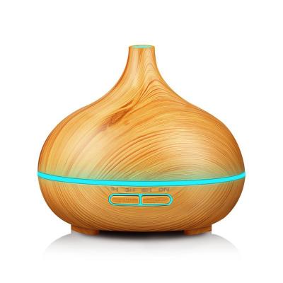 China Household 550ml Remote Control Ultrasonic Wooden Oil Difusor Humidifier Essential Aroma Mist Diffuser with LED Atmosphere Light for sale