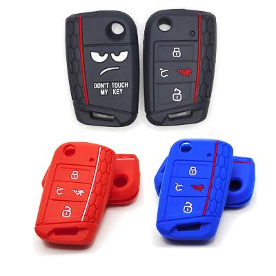 China Soft Fit For Volkswagen Lavida Golf Tiguan Tuang Passat Expression Silicone Smart Key Car Key Cover Case for sale