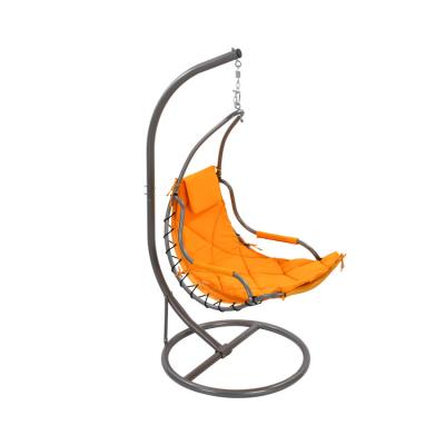 China Customized Outdoor Garden Furniture Metal Orange EUROPEAN Hanging Swing Chairs for sale