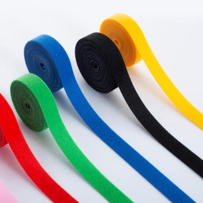 China Durable Polyester And Nylon Hook And Loop Fasteners Colored Sew On Hook And Loop Roll for sale