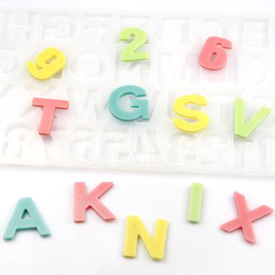 China 1043 Disposable Ready In Shipping 26 Letters And Numbers Stick Mold DIY Hand Mold Silicone Resin Drip Decorative Baking Mold for sale