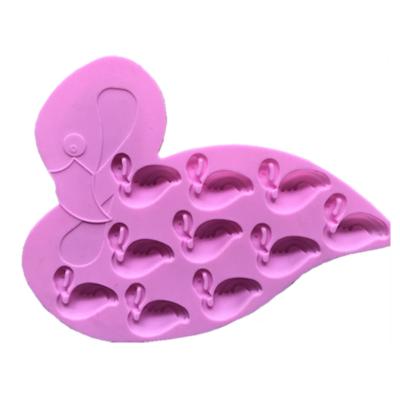 China 200 Disposable Ready To Ship Sale Flamingo Bird Shape Silicone Hot Chocolate Molds Kitchen Supplies Tools Soap Mold Trays for sale