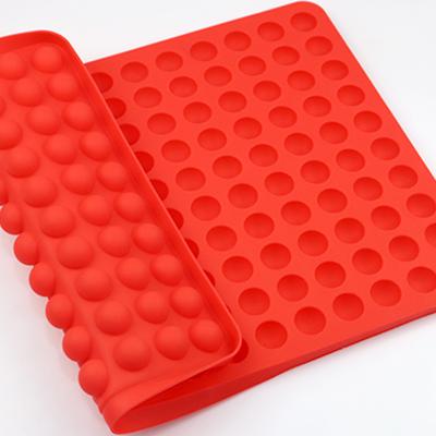 China Factory free sample 140 cavity round ball shape disposable 1030 ready to ship silicone candy molds, silicone chocolate molds, silicone mats for sale