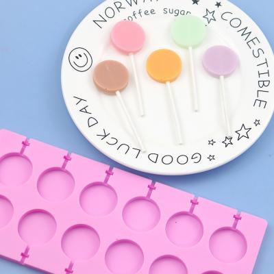 China 292 Hole Shipment12 Silicone Chocolate Silicone Lollipop Mold Circular Hard Candy Ready Disposable for sale