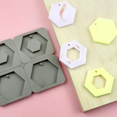 China 788 disposable ready to ship 4 cavity sexangle shape, gypsum aromatherapy tablet cake too. silicone candle molds cake decoration for sale