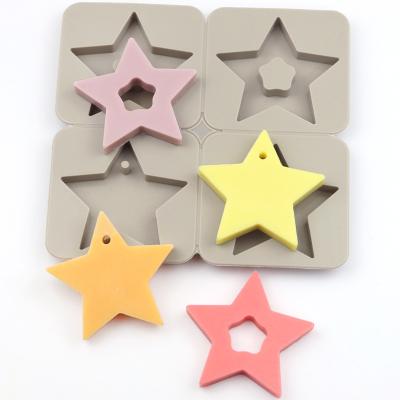 China 786 disposable ready to ship 4 cavity star shape, gypsum aromatherapy tablet, silicone cake tool. silicone candle molds cake tools for sale