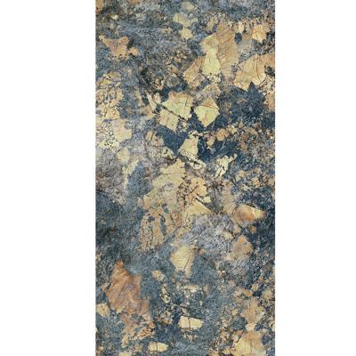 China 1600x3200 modern green Forrest Marble Design Mirror Pattern agglomerated large stone slab tiles for hotel and commercial space for sale