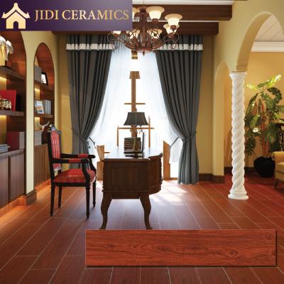 China Ceramic Floor Tile Newest Rustic Mahogany Wood Tiles Design With Wood Finish for sale