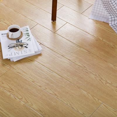 China Rustic Tiles Design Wooden Yellow Color With Tiger Eye Matt Finish Ceramic Floor Wood Grain Tile for sale