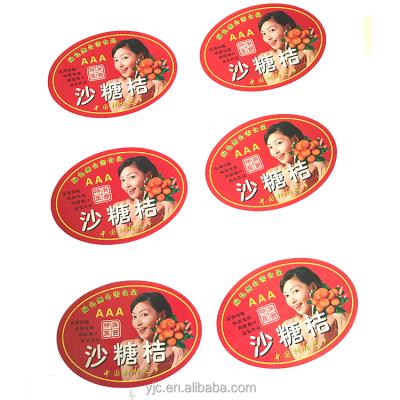 China Waterproof Custom Pretty Logo Printing Adhesive Label Food Grade Vegetable / Fruit Shaped Stickers for sale