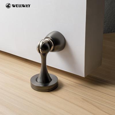 China Modern Door Silent Suction To Prevent Door Closer Collision Stopper Zinc Alloy Inner Unique Plush Magnetic Door Stopper for sale