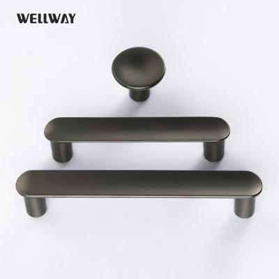 China Simple Morden Furniture Hardware Metal Zinc Sideboard Cupboard Drawer Door Pull Handle Office Kitchen Furniture Hardware for sale