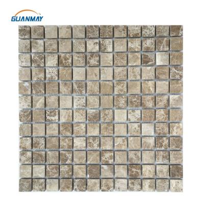 China CLASSIC Light Brown Emperador Square 1*1 Marble Mosaic Tile Polished for sale