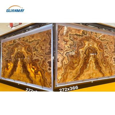 China Wholesale Price Tiger Onyx Slabs Tiger Onyx Wall Panels Brown Onyx Stone Modern Natural Backlit Slab for sale