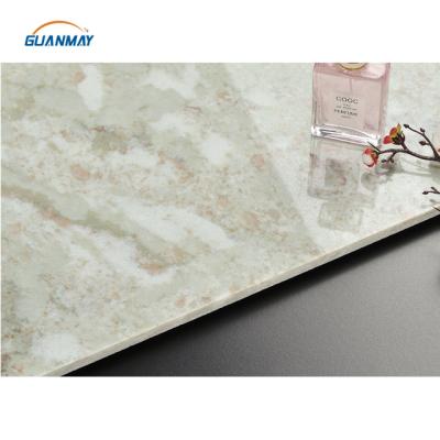 China Modern Quartz Stone Guanmay Artificial Stone Slab For Countertop Tiles Green Mixed Color for sale