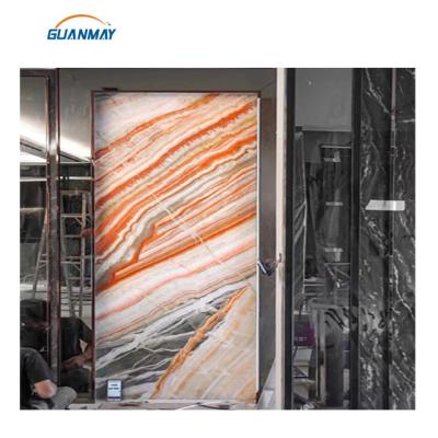 China Modern rainbow onyx slabs onyx jade stone marble colorful marble wall large tiles hotel villa luxury for sale