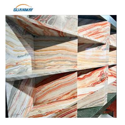 China Modern rainbow onyx slabs onyx jade stone marble colorful marble wall large tiles hotel villa luxury for sale