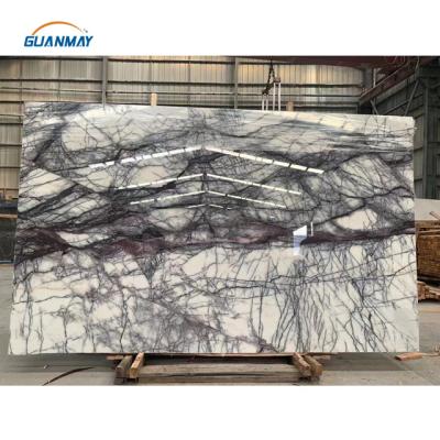 China Hot Selling Modern Turkish Lilac Marble Slab Turkish White With Purple Veining Marble Premium Natural Marble With Purple Veins for sale