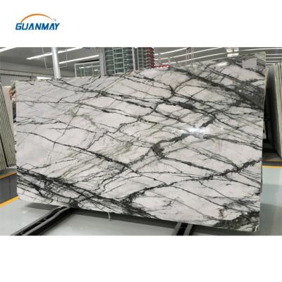 China Modern Chinese Natural Green Vein Stones Blue Orchid Marble Slab Marble For Home Decor Orchid Jade Green Marble Slab for sale