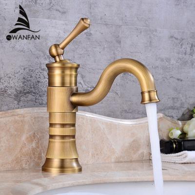 China 58808 Vintage Platform Mount Torneiras Bath Mixer Water Faucet Brass Faucet Base Vintage Ceramic Printed Hot Cold Antique Bathroom With Single Handle Basin Faucets for sale