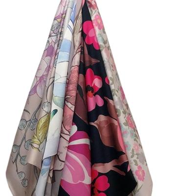 China 2021fashion women's breathable tudung printed design satin silk square scarf for girls islamic hijab& headwrap scarf for sale