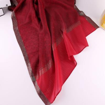 China Cashmere smart muslim ladies pashmina neck scarf classic high quality woven plaid yarn wrap main shawl&hijab for sale