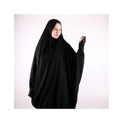 China Ramadan Hooded Muslim Sewn Long Abaya Black Eid Women Hijab Robe Prayer Garment Long Full Cover Glove Islamic Clothing by abaya robe abayas for sale