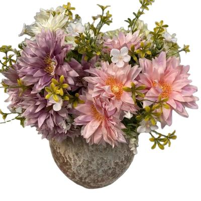 China Wholesale Cheap Celebration Decoration Artificial Flowers 9 Key Artificial Chrysanthemums Flower Artificial Plants for sale