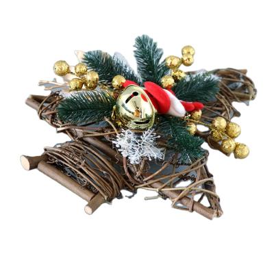 China American Rattan Christmas Tree Decoration Christmas Wreath Celebration Factory Wholesale Decorative Small for sale