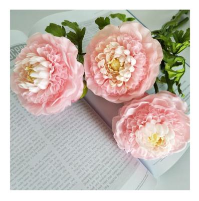 China Nordic Celebration Style Length 38cm Dew Lotus Artificial Peony Flowers Artificial Silk Flower Bouquet For Decor for sale