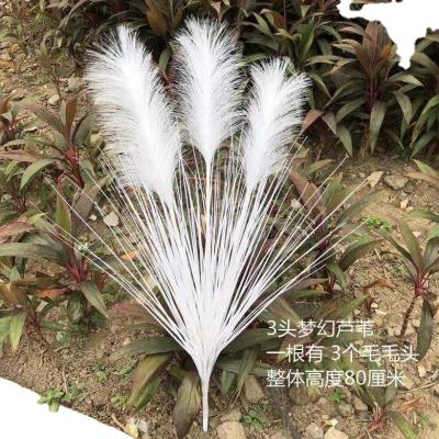 China Popular Silk+plastic Wholeseal Hot Sale Colorful Pampas Glass For Wedding Decoration for sale