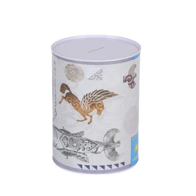 China Gift & DX2001-L Large Craft Metal Tin Boxes Kids Money Coin Savings Bank Pop Art Style Design Coin Collection Piggy Bank Cash Savings Box cut for sale