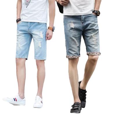 China High Quality Breathable Summer Shorts Blue Skinny Shorts Ripped Denim Jeans Mens Street Wear Mens Jeans Models New Men's Jeans for sale