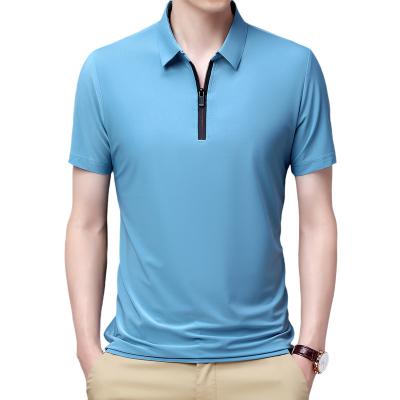 China 2022 QUICK DRY 100% Cotton Polo Shirts Custom Logo Short Sleeve Golf Polo Shirt Zipper For Men Plain Zipper Men's for sale