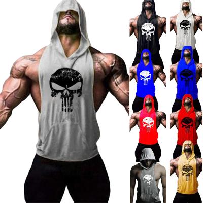 China QUICK DRY Hoodies Fail 2022 Fashion Wholesale Hot Sale Main Tank Top Sleeveless Printing Hoodie For Men Gym Tank Top for sale