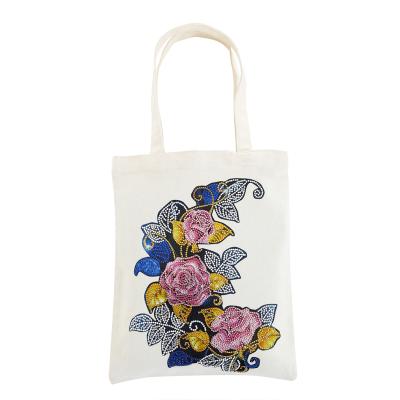 China Simple Copy Modern Wholesale Diamond Painting Diy Bag Set Tote Bag Cotton Canvas Promotion Custom for sale