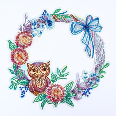 China Europe a variety of styles inventory abundant beads drilled Diamond Painting Owl Wreath for sale