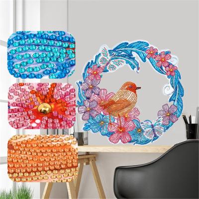 China Hot Sale Full Diamond Painting Bird Flowers Wreaths Drilled Europe Factory Outlet New Ideas for sale