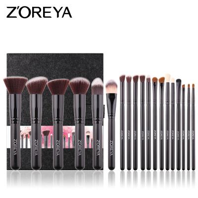 China Angular Blush Custom Logo Series Black Classic Foundation Powder Eyeshadow Brush Makeup Brush Set for sale