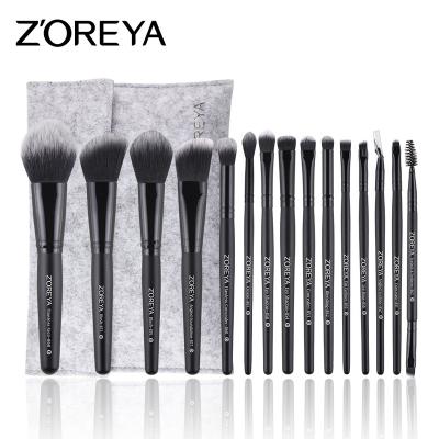 China Angular Blush China Factory Professional Private Label 15pcs Beauty Set Cosmetic Brushes Makeup for sale