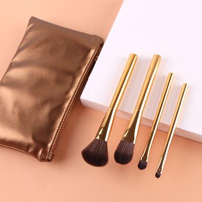 China ZOREYA 4pcs Smudge Brush Plated Makeup Set Brush Easy To Catch Powder With Quality Bag for sale