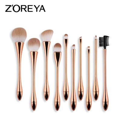 China Angular Blush ZOREYA 2020 Smudge 10pcs Tumblers Artificial Fiber Make Up Brush Brush Beginner Brush Brush Cosmetic Tool for sale