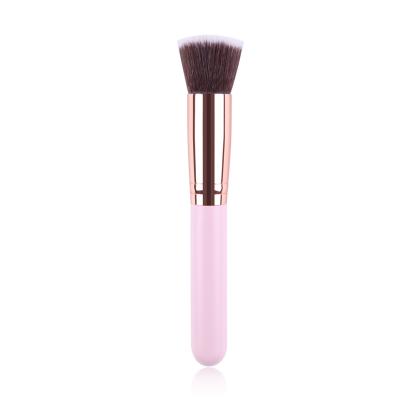 China Angular Blush Foundation Brush Wholesale Beauty Make Up Brush Private Label Cosmetic Simple Pink Makeup for sale