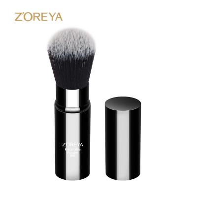 China Angular Blush ZOREYA Classic Black Single Synthetic Hair 1pcs Retractable Powder Makeup Brush for sale