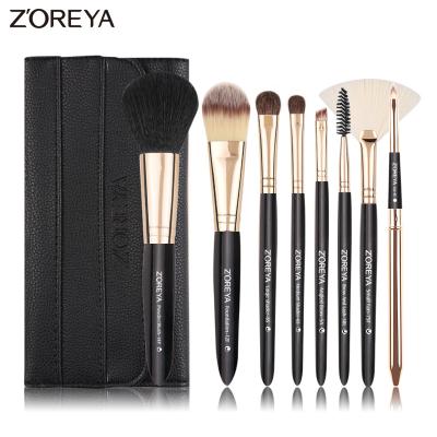 China Angular Blush Foundation Fashionable Eyeshadow Powder Best Price 8pcs Soft Cosmetic Makeup Brush Set for sale