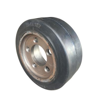 China Linde T20T16T30 Electric Hotel Forklift Rubber Tires Main Drive Wheel 254*102 Five Holes for sale